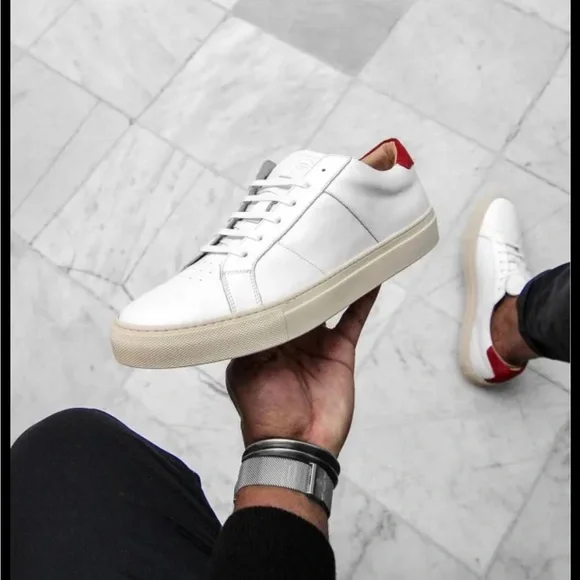 MENS GREATS Royale Vintage White and Red Sneakers size 13 Made in